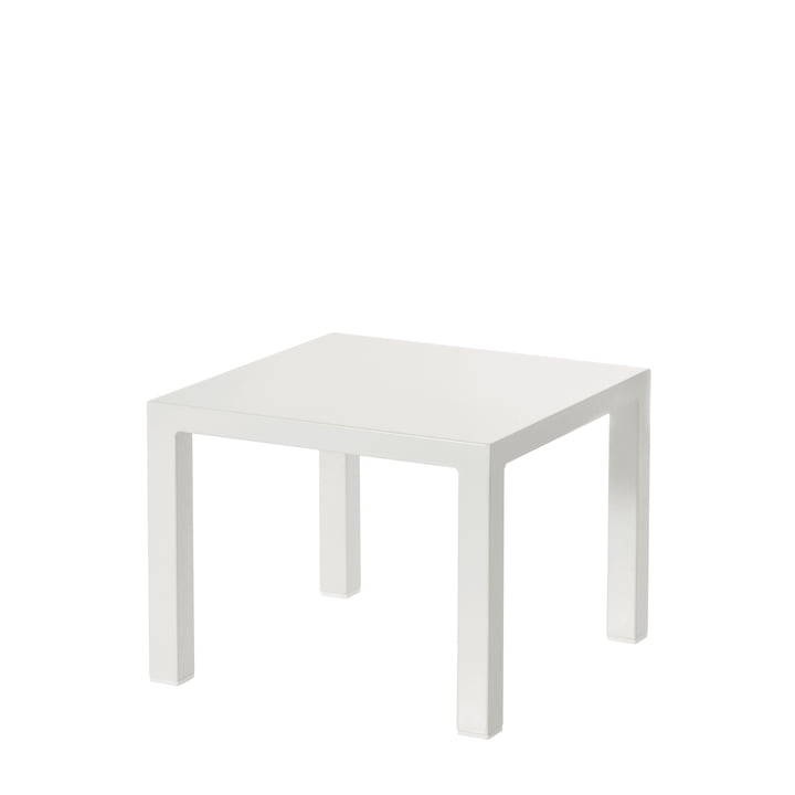 La table d'appoint Round par Emu, H 42 cm, 45 x 45 cm, blanc