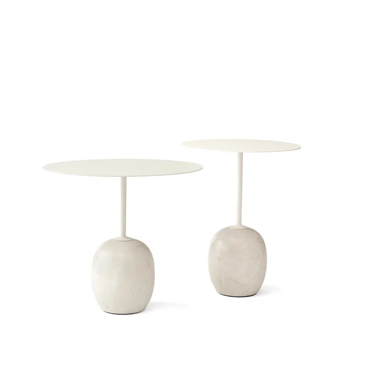Lato Table d'appoint de & Tradition en marbre Ivory White / Crema Diva