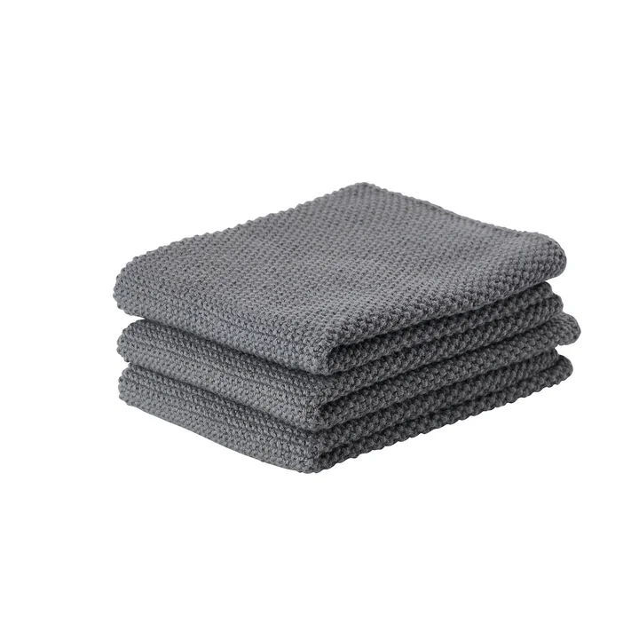 Das Zone Denmark - Chiffon de nettoyage, 27 x 27 cm, cool grey (set de 3)
