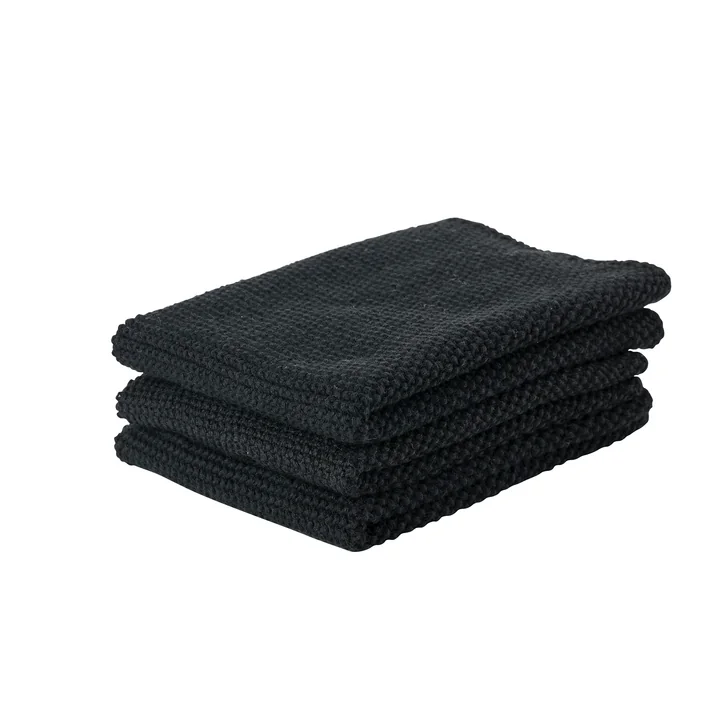 Das Zone Denmark - Chiffon de nettoyage, 27 x 27 cm, noir (set de 3)