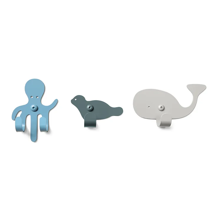 Les crochets muraux Zoo de vonbox, océan (lot de 3)