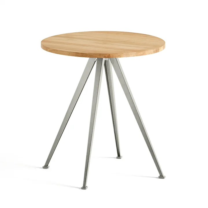 Table de bistrot HAY - Pyramid 21, Ø 70 cm, chêne laqué mat / beige 