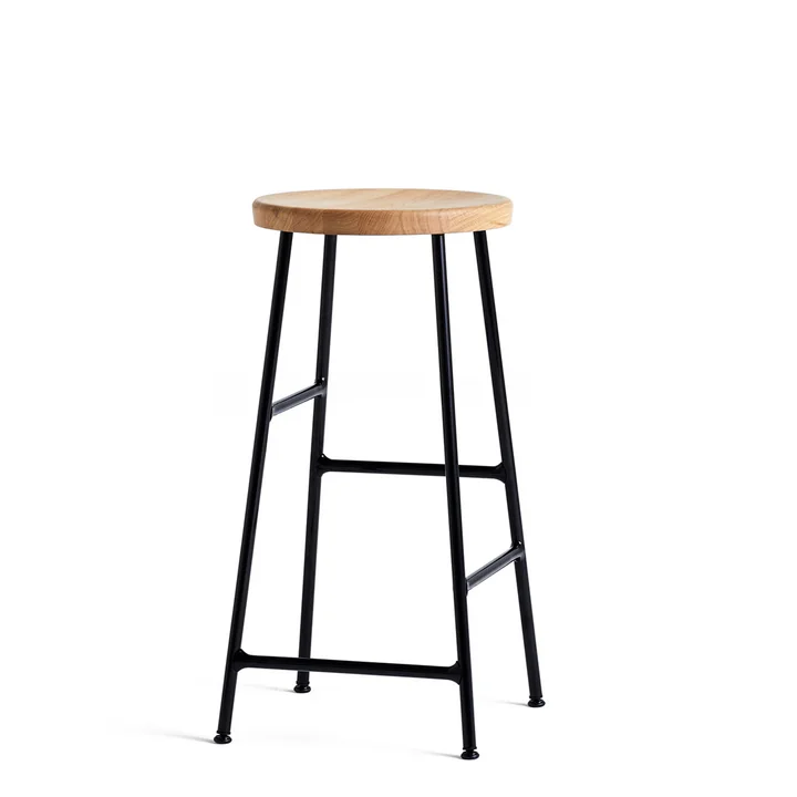 Tabouret de bar Cornet Low H 65 cm par HAY en chêne huilé / noir