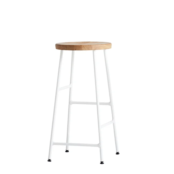 HAY - Tabouret de bar Cornet Low H 65 cm, chêne huilé / blanc crème