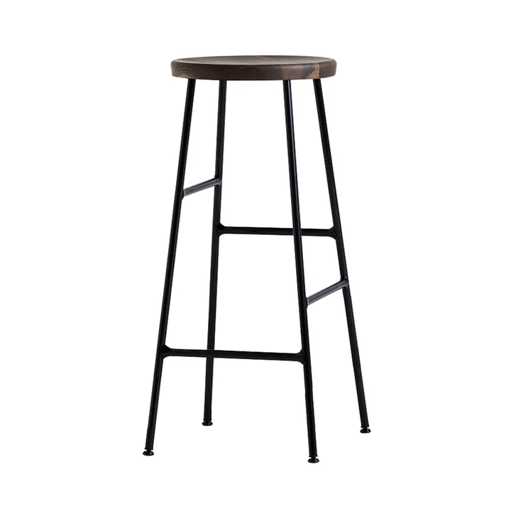 Tabouret de bar Cornet High H 75 cm par HAY en chêne fumé / noir