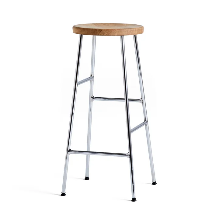 Tabouret de Bar Cornet High H 75 cm par HAY en chêne huilé / chromé