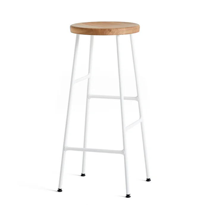 Tabouret de bar Cornet High H 75 cm par HAY en chêne huilé / blanc crème