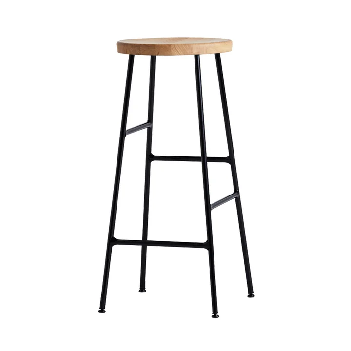 Tabouret de bar Cornet High H 75 cm par HAY en chêne huilé / noir