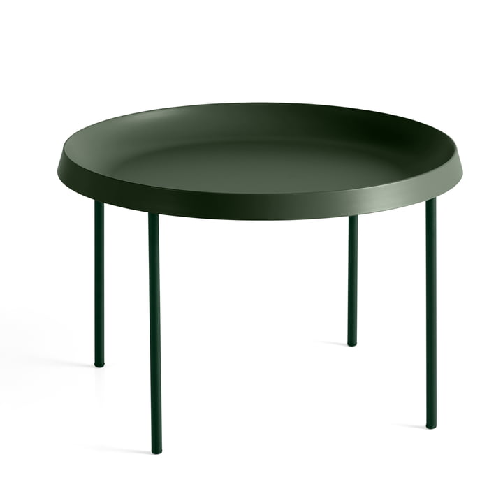 La table d'appoint Tulou de Hay, Ø 55 x H 35 cm, vert mat / vert mousse foncé