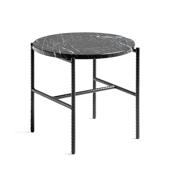 Table d'appoint Rebar Ø 45 x H 40,5 cm par HAY en marbre / noir
