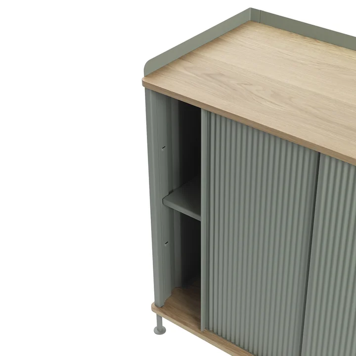 Sideboard Enfold haut par Muuto en chêne / Dusty Green