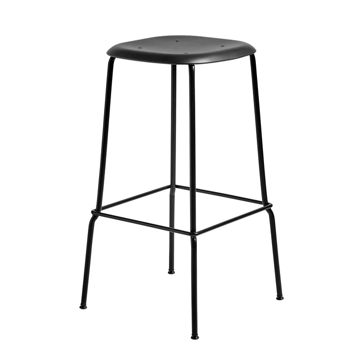 Tabouret de bar Soft Edge P30 H 75 de HAY en noir