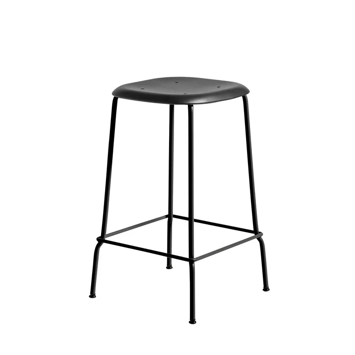 Tabouret de bar Soft Edge P30 H 65 de HAY en noir