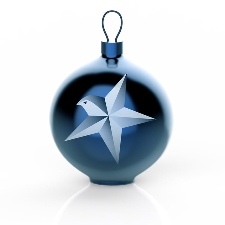 Alessi - Boule de Noël Blue Christmas, étoile