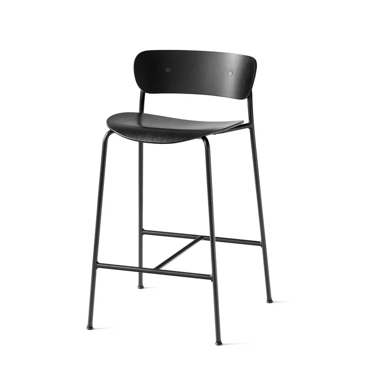 Pavilion Tabouret de bar AV7 de & tradition - H 85 cm, noir / chêne verni noir