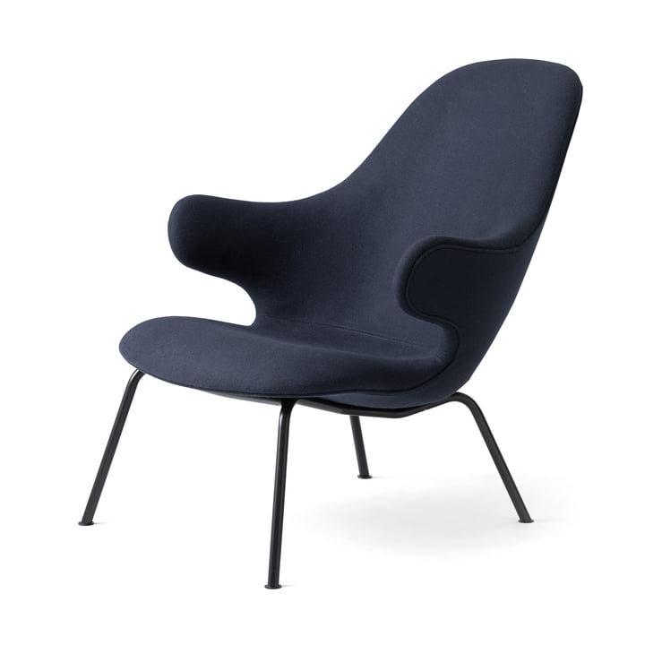 Attrapez le salon JH14- Chair de & tradition - noir / Divina 3 bleu foncé (793)
