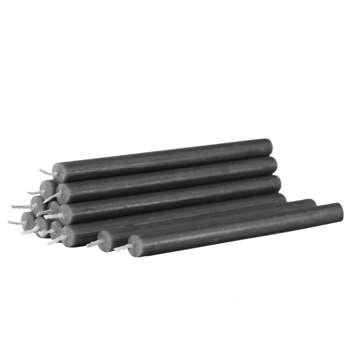 Bougies en paraffine (set de 12) de Stoff Nagel en anthracite