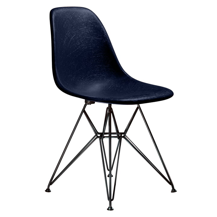 Eames Fiberglass Side Chair DSR de Vitra - basic dark / Eames bleu marine
