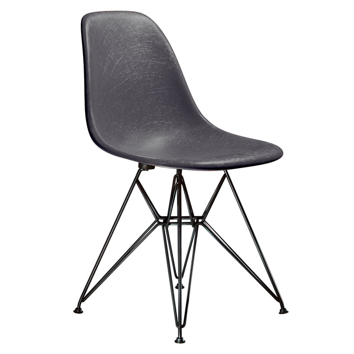 Eames Fiberglass Side Chair DSR by Vitra - basic dark / Eames elephant hide grey