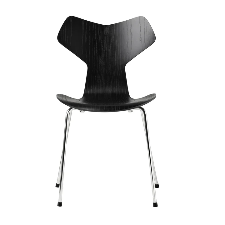 Fritz Hansen - Grand Prix Chaise, frêne teinté noir / piètement