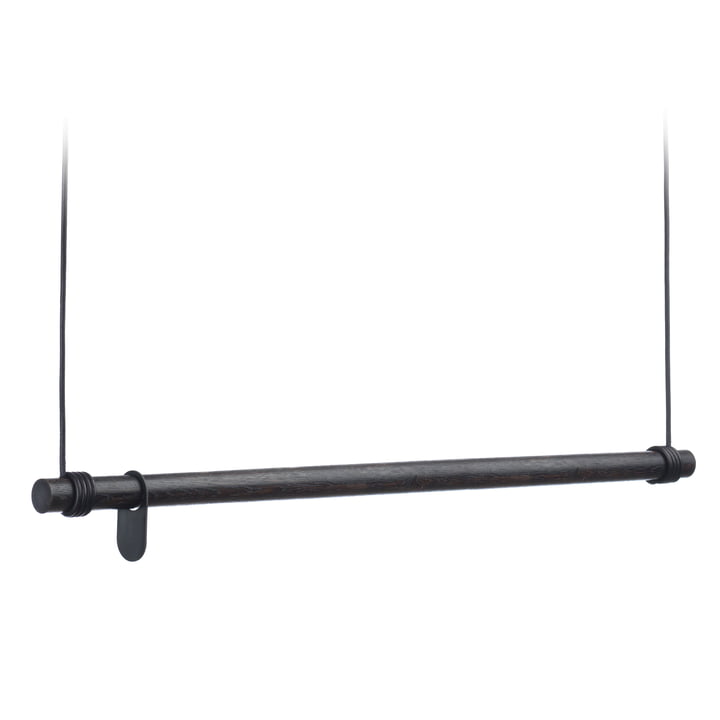 Swing Vestiaire suspendu de LindDNA - L (110 cm), Chêne noir / Cuir noir