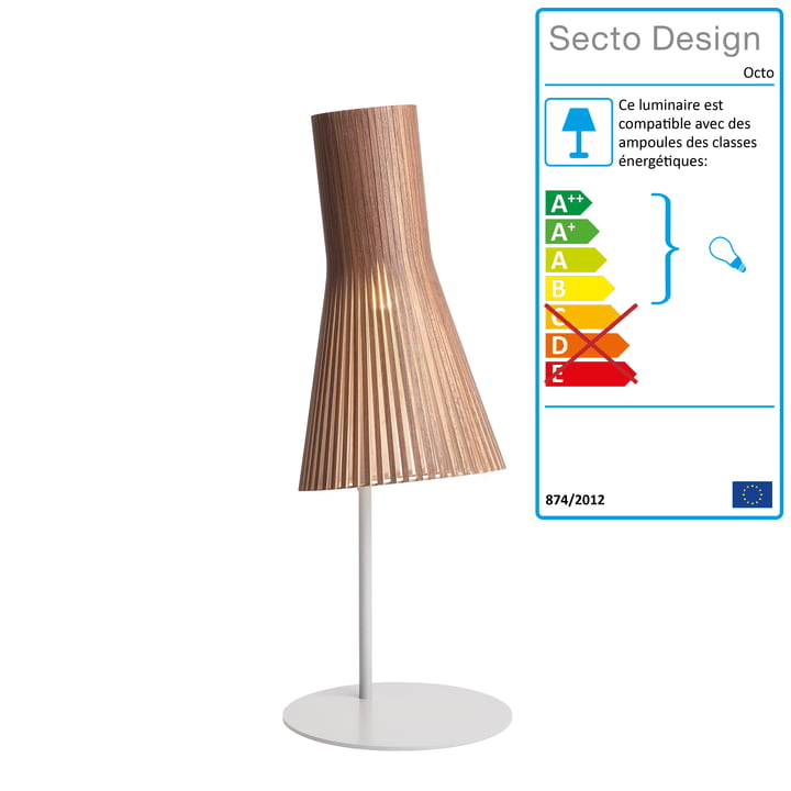 Secto 4220 lampe de table par Secto en noyer