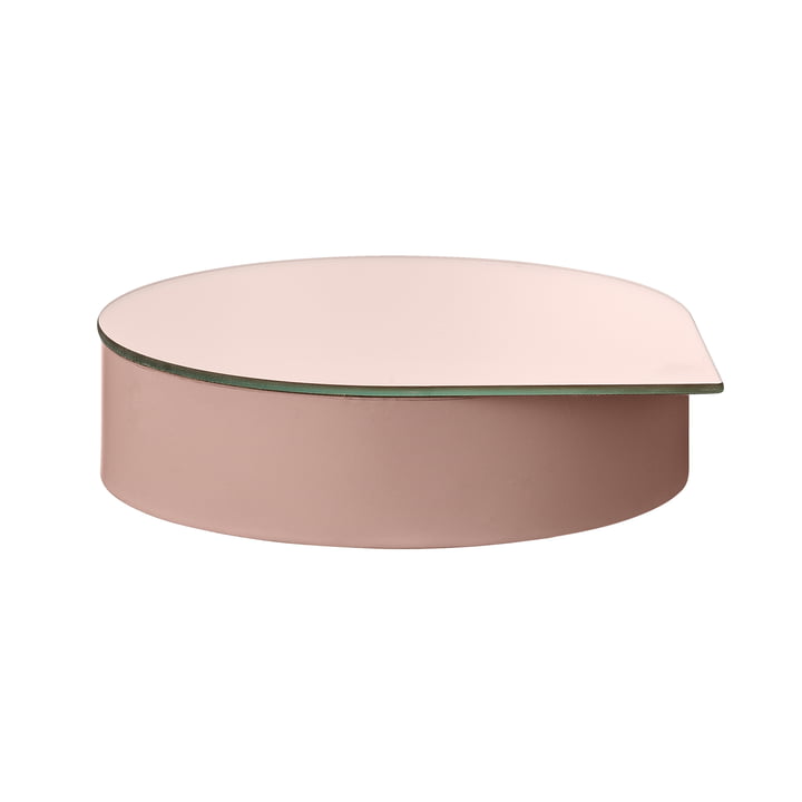 Boîte à bijoux en gutta avec miroir grand en rose de AYTM
