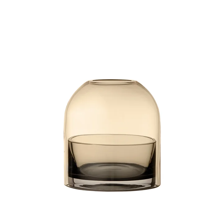 Porte-bougie à thé Tota, Ø 9,3 x H 10,3 cm en noir / ambre de AYTM