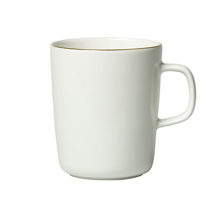 Oiva Tasse avec anse, 250 ml de Marimekko en blanc avec bord doré