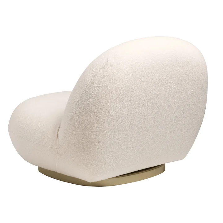 Pacha Lounge Chair de Gubi en pearl / or en vue arrière
