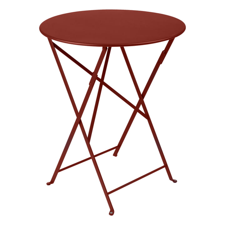 Bistro Table pliante Ø 60 cm de Fermob en ocre rouge
