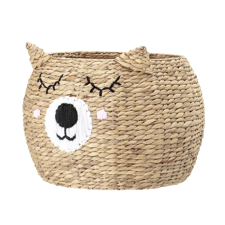 Panier de rangement avec face de Bloomingville, Ø 50 x H 40 cm, ours