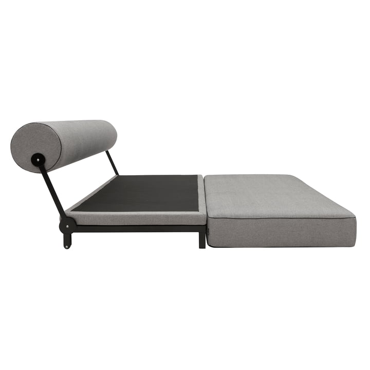 Lit de jour Sleep Daybed by Softline en noir / noir passepoilée / housse Cento noir / blanc (470)