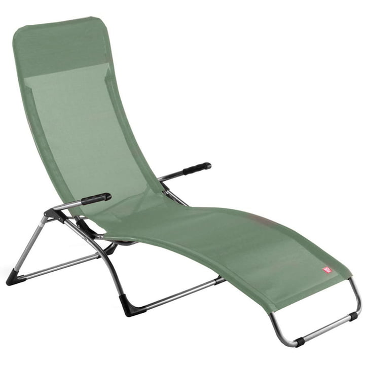 Chaise longue de terrasse Samba , Aluminium / sauge de Fiam