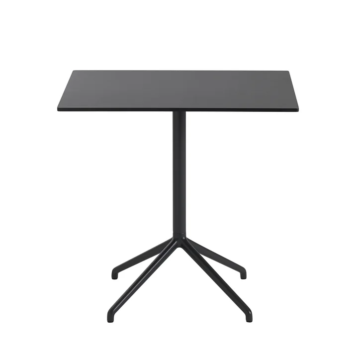 Table de café fixe H 73 cm, 75 x 65 cm en noir par Muuto