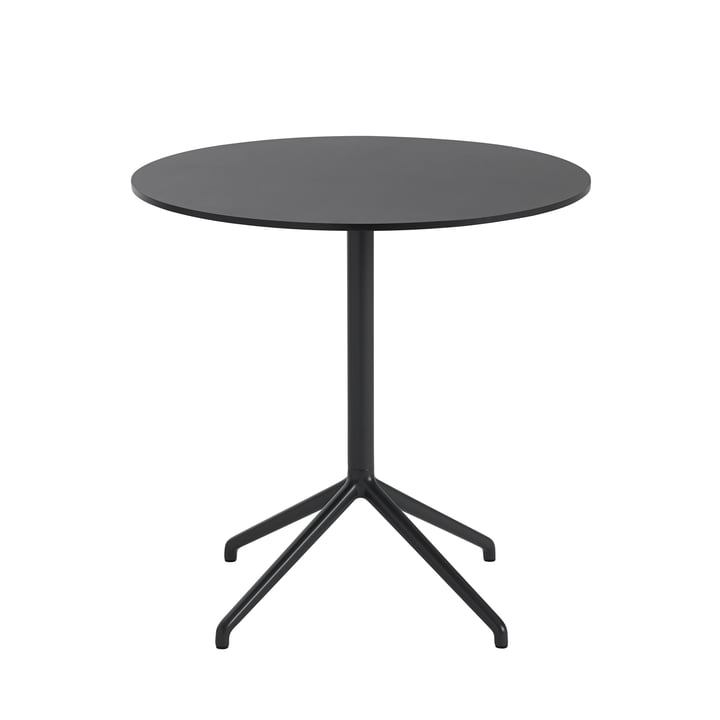 Table Still Café, Ø 75 x H 73 cm en noir par Muuto