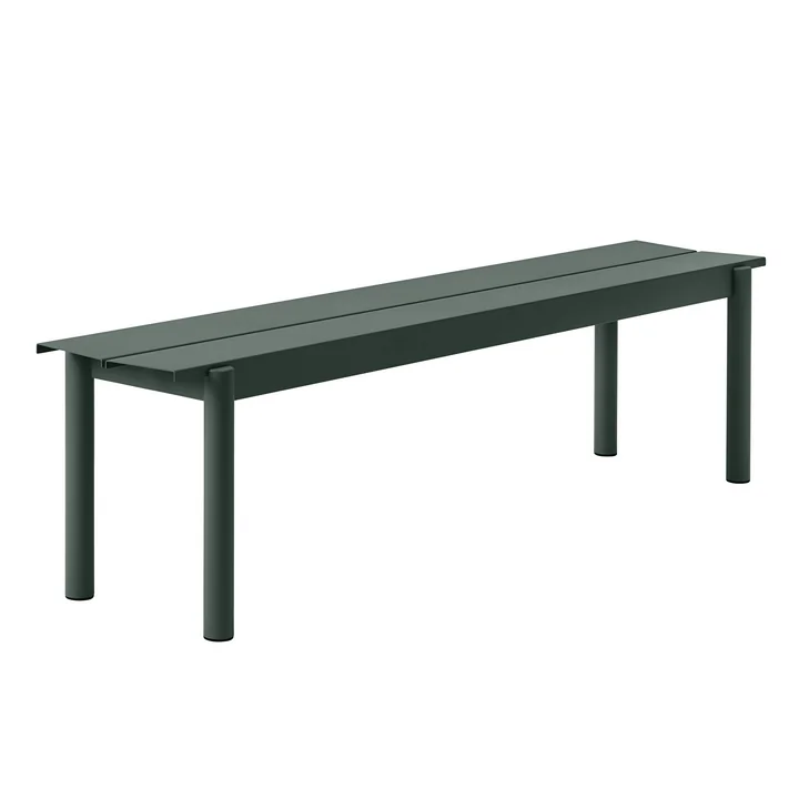 Linear Steel Banc 170 cm en vert foncé de Muuto