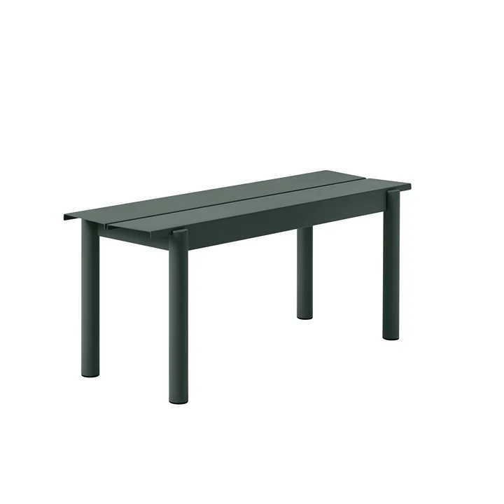 Linear Steel Banc 110 cm en vert foncé de Muuto
