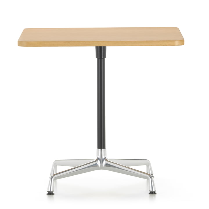 Table contract 75 x 75 cm de Vitra en aluminium poli / basique foncé foncé / chêne clair