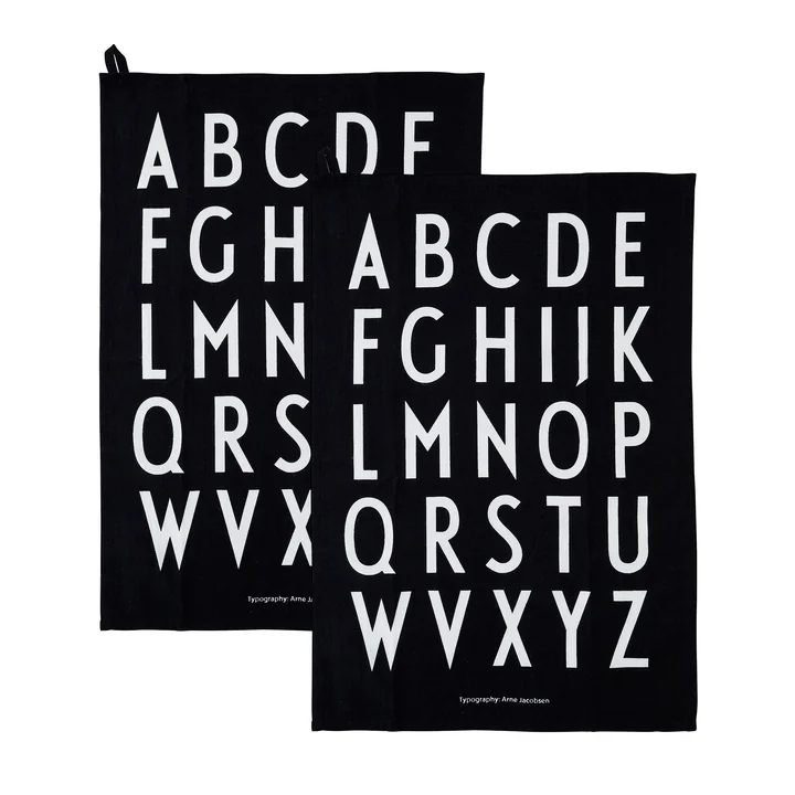 Classic Torchon en noir (lot de 2) de Design Letters