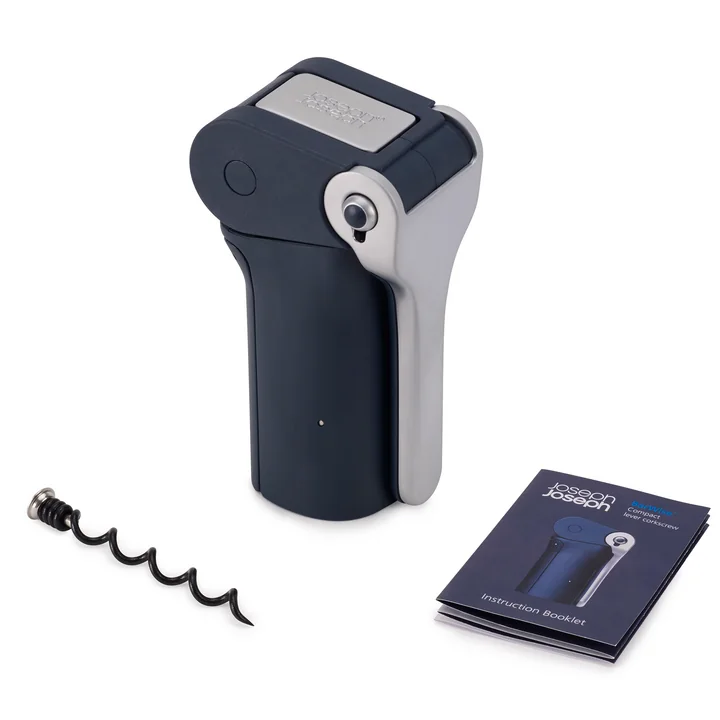 Tire-bouchon à levier compact BarWise de Joseph Joseph en bleu