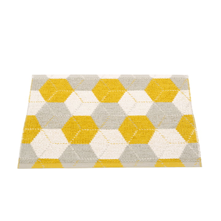 Tapis de voyage réversible, 70 x 50 cm en moutarde / lin / vanille par Pappelina 