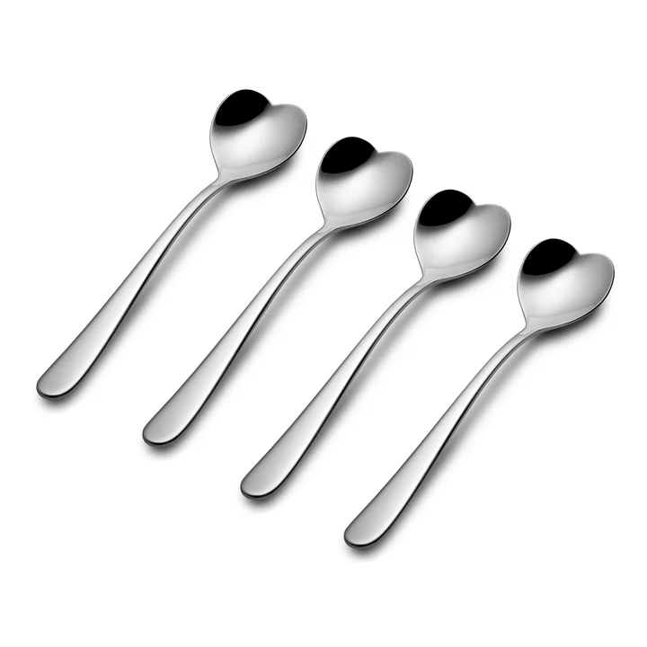 Coeur de cuillère à café (ensemble de 4) par Alessi en acier inoxydable