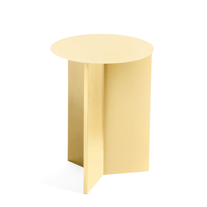Slit Table High, Ø 35 x 47 cm de Hay en jaune clair
