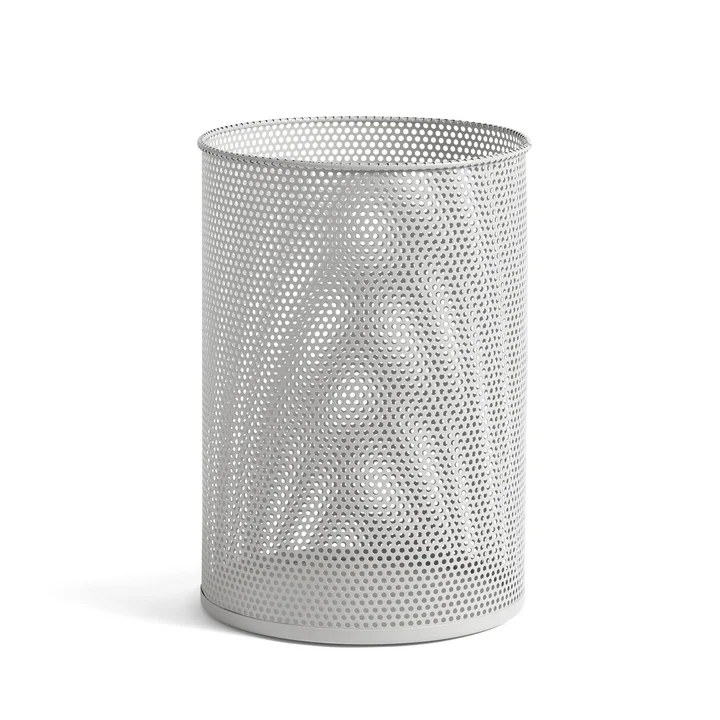 Perforated Bin L, Ø 30,5 x H 44 cm par HAY en gris clair