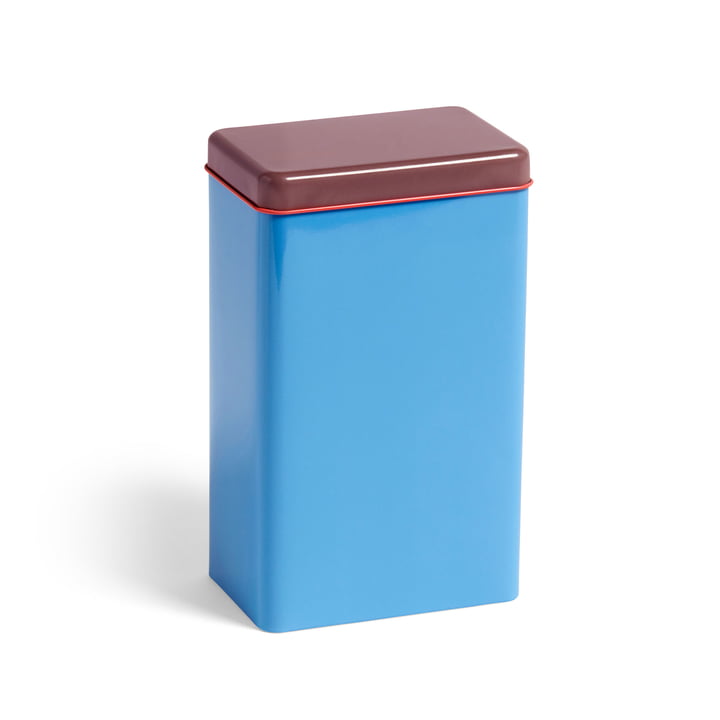 Boîte en fer-blanc par Sowden boîte de rangement par Hay en bleu