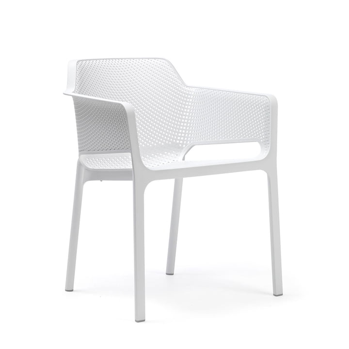 Net - Chaise avec accoudoirs de Nardi en blanc