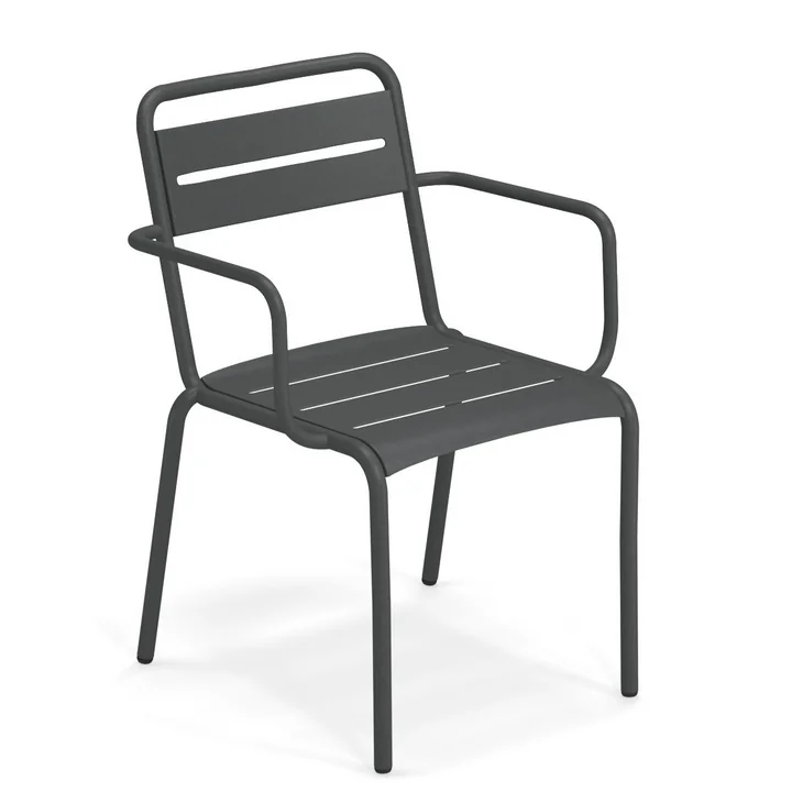 Star Chaise avec accoudoirs en fer antique de Emu