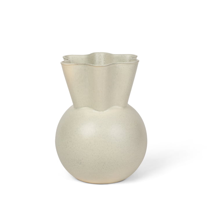 Vase avec plateau courbé H 20 cm en blanc crème de Spring Copenhagen 
