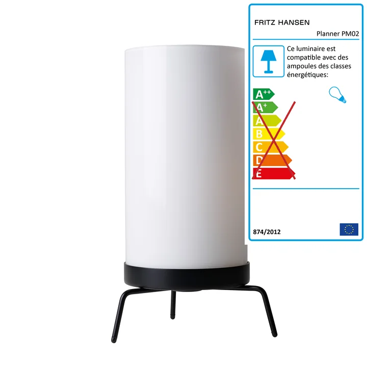 Planificateur PM02 lampe de table de Fritz Hansen en opale / noir